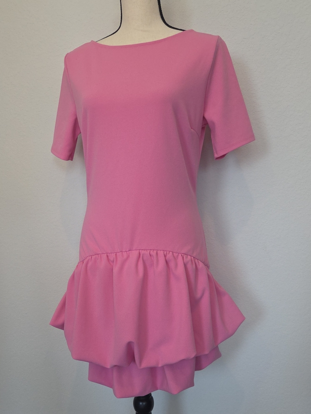 Fashion Nova Bubble Hem Drop Waist Bubblegum Pink Mini Dress Costume Doll